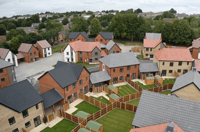 Ariel view of new housing development