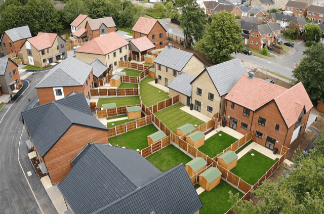 Ariel view of new housing development