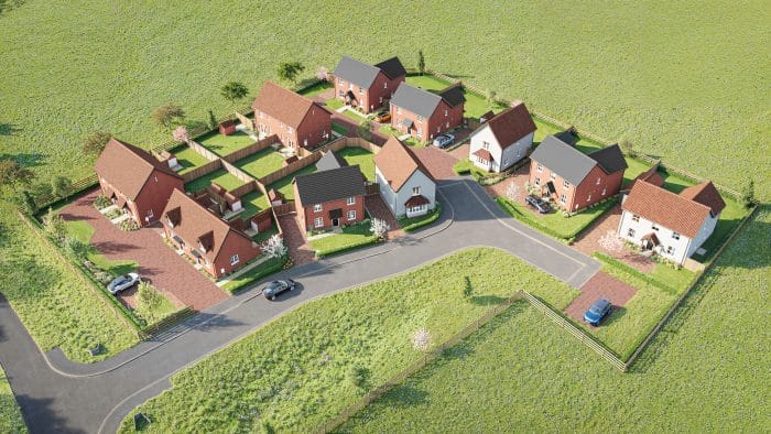 Ariel view of an artist impression of the site