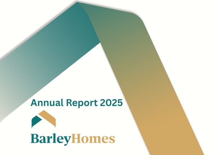 Image with text that reads: "Annual Report 2025." Barley Homes logo also features.
